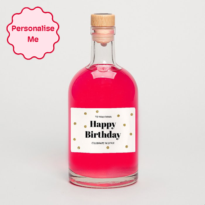 Personalised Happy Birthday Pink Gin 50cl