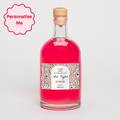 Personalised Happy Anniversary Pink Gin 50cl
