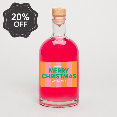 Personalised Merry Christmas Pink Gin 50cl