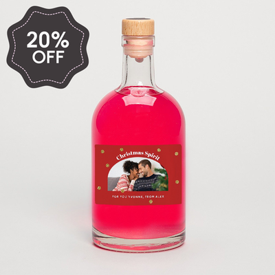 Personalised Christmas Spirit Photo Upload Pink Gin 50cl