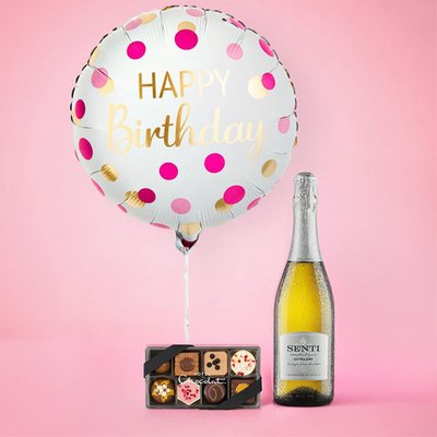 Pink & Gold Birthday Balloon Gift Set