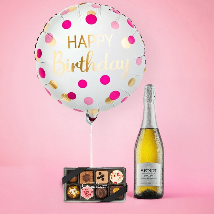 Pink & Gold Birthday Balloon Gift Set