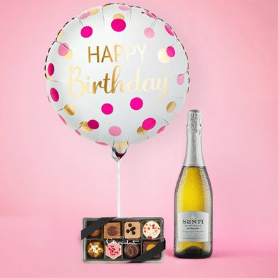 Pink & Gold Birthday Balloon Gift Set