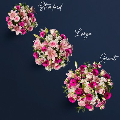 Pink Rose, Lily and Cerise Germini Bouquet
