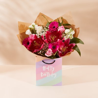 Happy Birthday Pink Blush Gift Bag