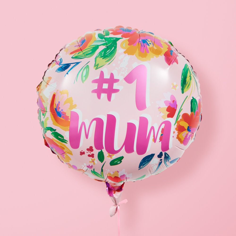 Moonpig Pink Floral No1 Mum Balloon