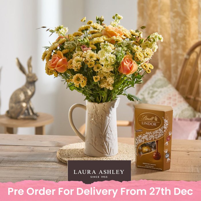 Laura Ashley The Golden Hour Bouquet with Lindt Truffles Gift Set
