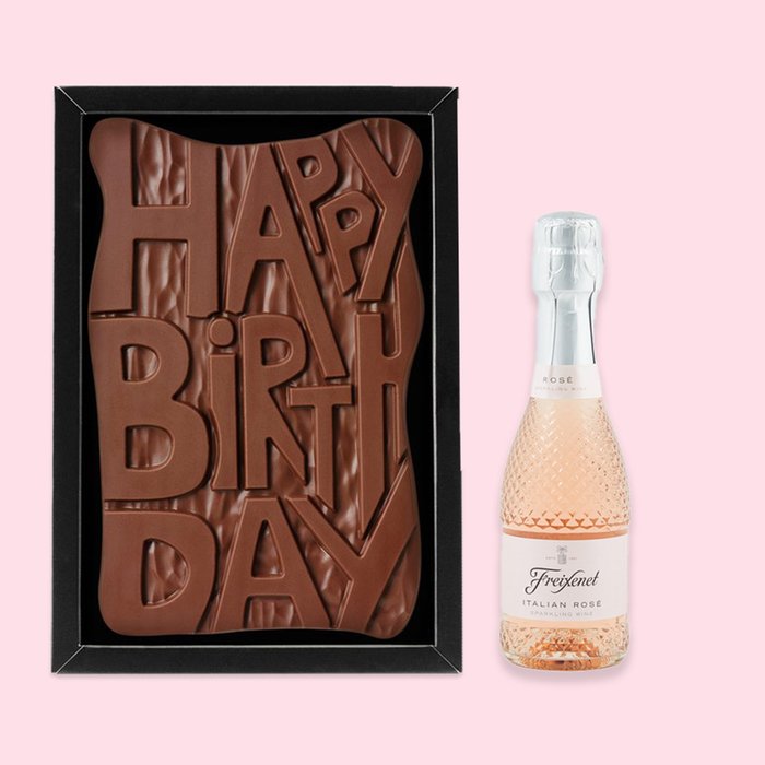 Hotel Chocolat Birthday Slab & Freixenet Sparkling Rose 20cl