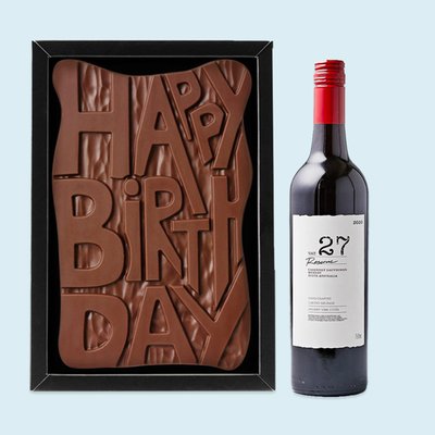 Hotel Chocolat Happy Birthday Chocolates & VAT 27 Reserve Cabernet Sauvignon Merlot