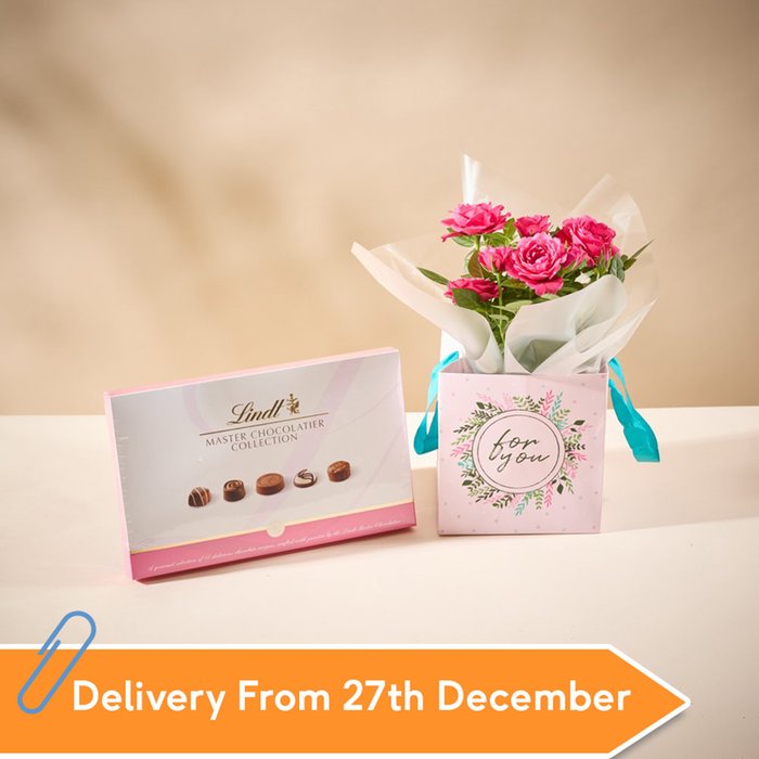 The Rose Plant Gift Bag With Lindt Chocolates