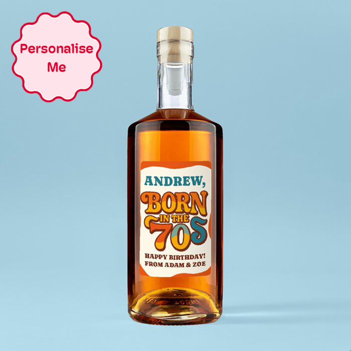 Personalised Born In The 70's Rum 70cl
