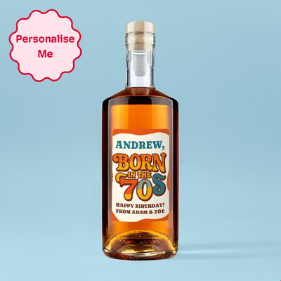 Personalised Born In The 70's Rum 70cl