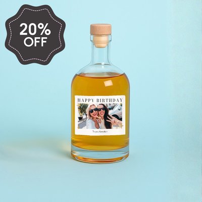 Personalised Happy Birthday Photo Upload Rum 50cl