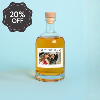 Personalised Happy Christmas Photo Upload Rum 50cl