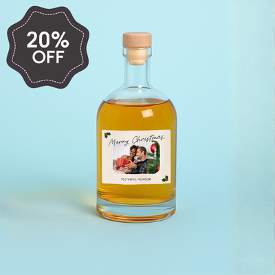 Personalised Merry Christmas Photo Upload Rum 50cl