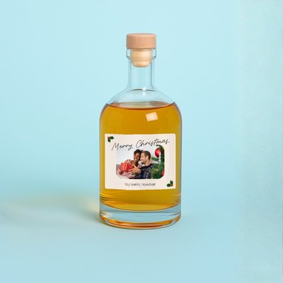 Personalised Merry Christmas Photo Upload Rum 50cl