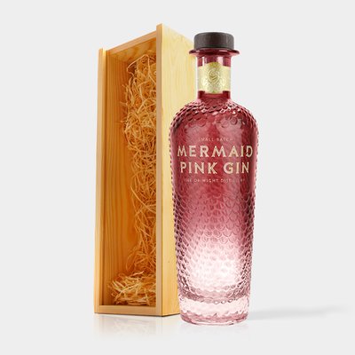 Virgin Wines Mermaid Pink Gin in Wooden Gift Box 70cl