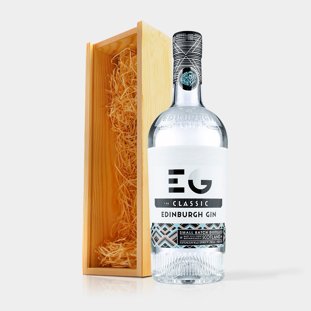 Virgin Wines Edinburgh Gin In Wooden Gift Box 70Cl
