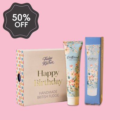 Cath Kidston Flowers Handcream 30ml & Happy Birthday Fudge Kitchen 