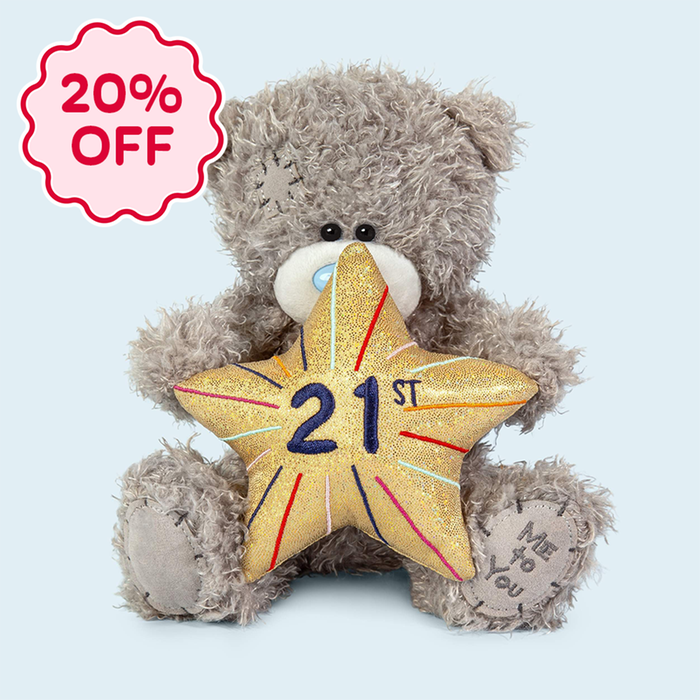 Tatty Teddy 18cm 21st Gold Star Bear