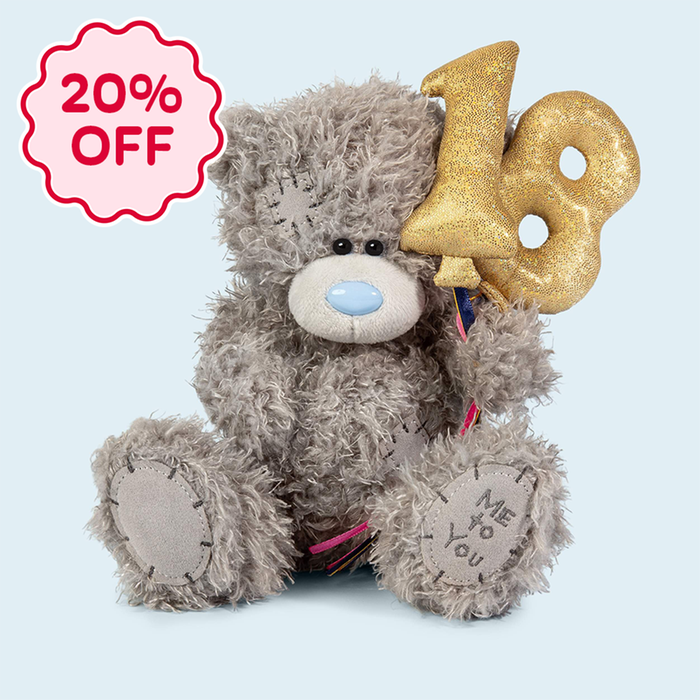Tatty Teddy 18cm 18th Balloons Bear