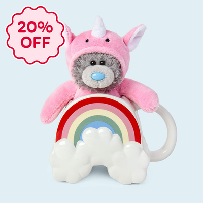 Tatty Teddy 16.5cm Rainbow Mug and Plush Unicorn Gift Set