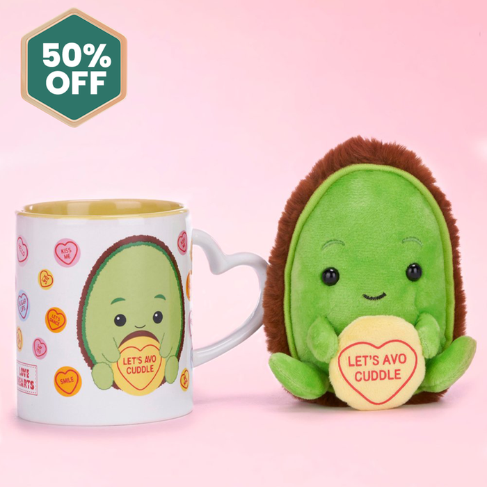 Swizzels Love Hearts Let's Avo Cuddle Mug & Plush 