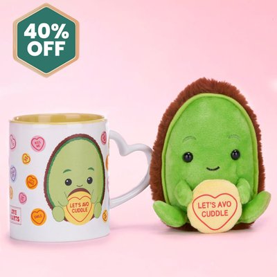 Swizzels Love Hearts Let's Avo Cuddle Mug & Plush 