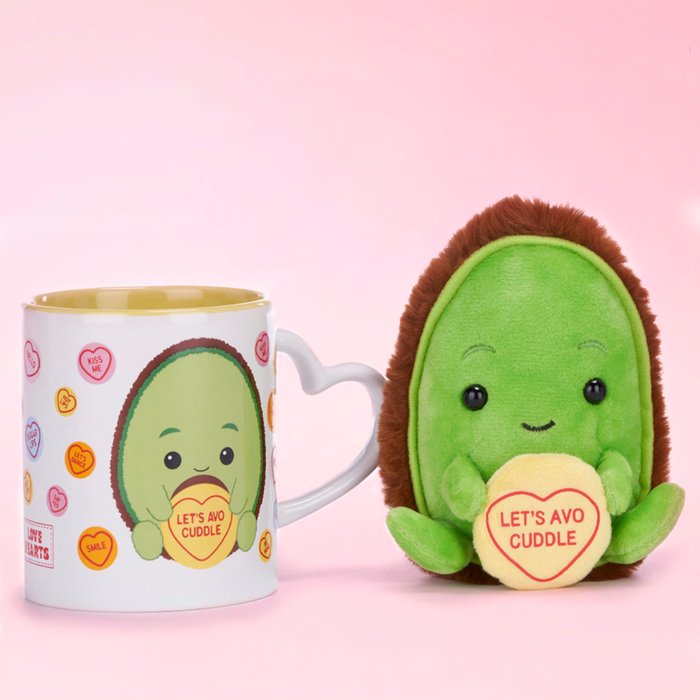 Swizzels Love Hearts Let's Avo Cuddle Mug & Plush 