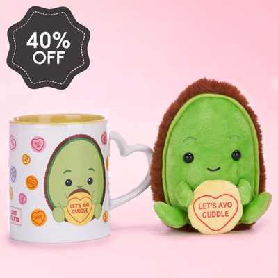 Swizzels Love Hearts Let's Avo Cuddle Mug & Plush 