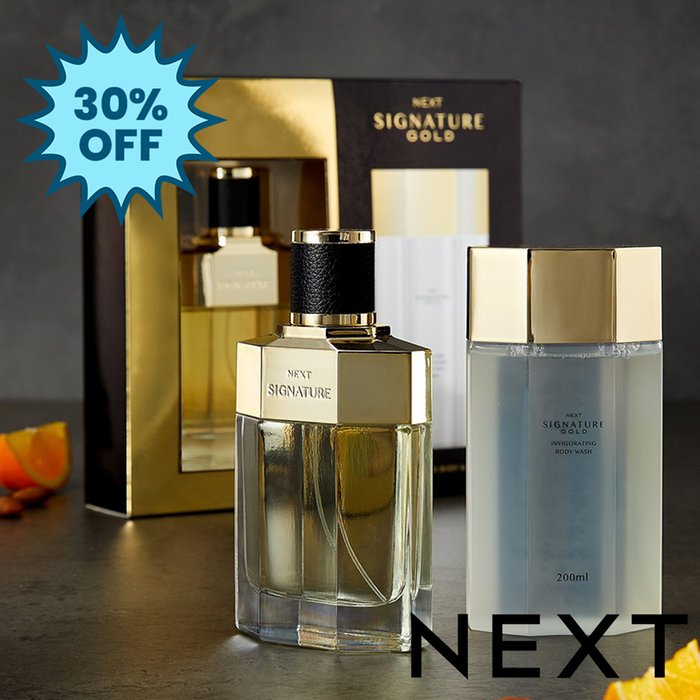 NEXT Signature Gold 100ml Eau De Parfum And 200ml Body Wash Gift Set