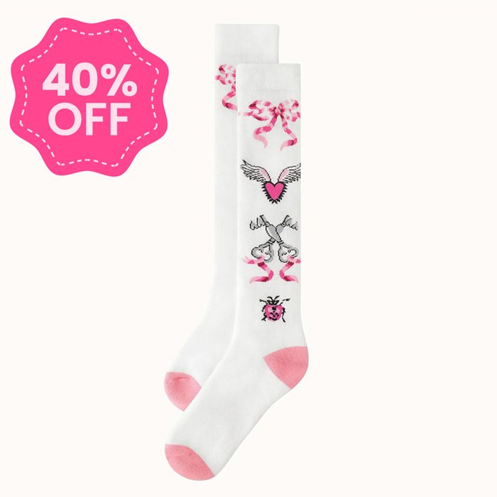 Cath Kidston Pretty Heart Print Socks