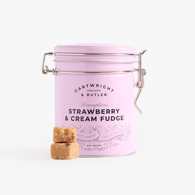 Cartwright & Butler Strawberry & Clotted Cream Fudge in Tin