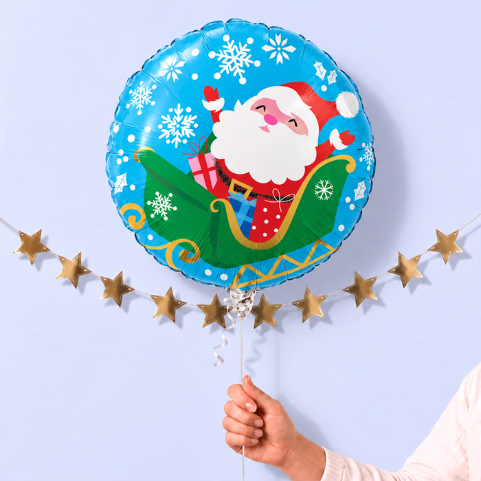 Happy Santa in Sleigh Balloon