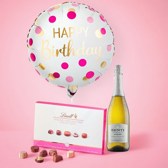 Pink & Gold Birthday Balloon Gift Set