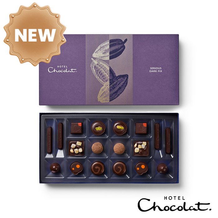 Hotel Chocolat - Serious Dark Fix 18-Piece Chocolate Box