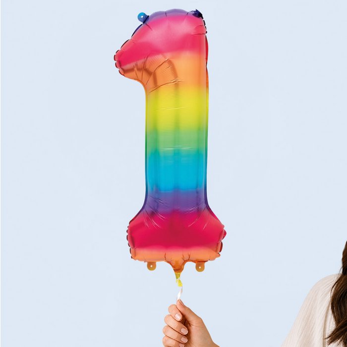 Giant Number 1 Rainbow Balloon