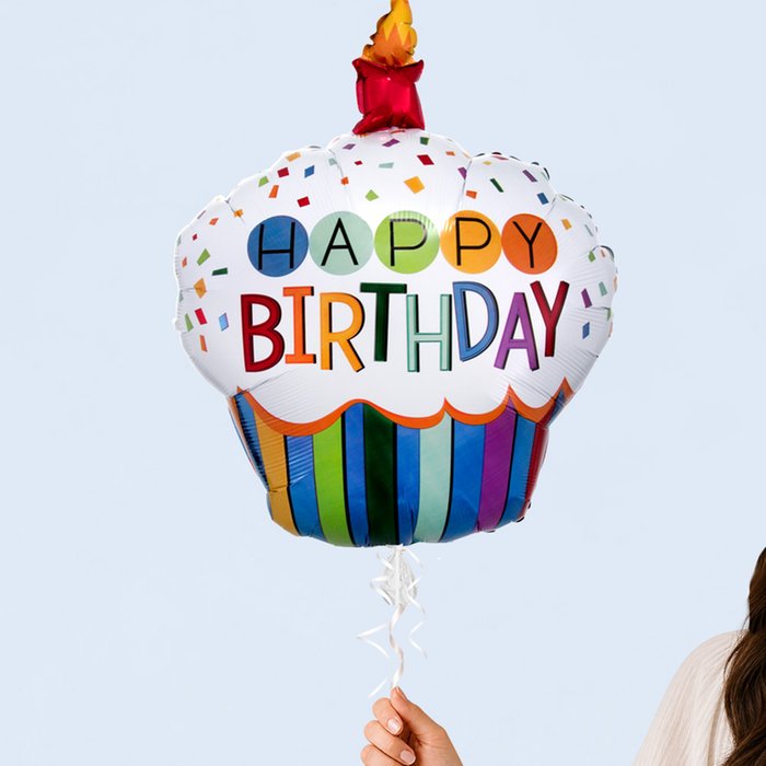 Giant Happy Birthday Cupcake Balloon