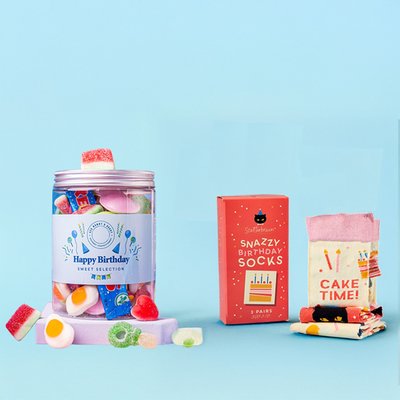 Happy Birthday Socks and Sweets Gift Set