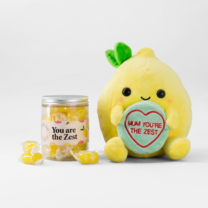 Swizzels Love Hearts 18cm Mum You're the Zest & You Are The Zest Sweet Tub 240g Gift Set