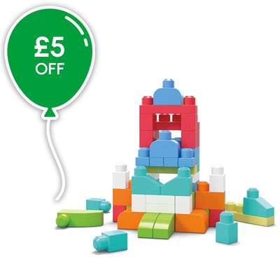 Mega Bloks Pink First Builders Big Building Bag- 60 Bricks 