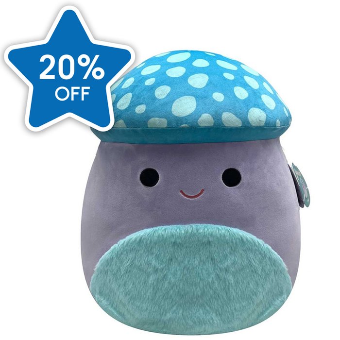 Original Squishmallows Pyle the Purple & Blue Mushroom 16  Soft Toy 