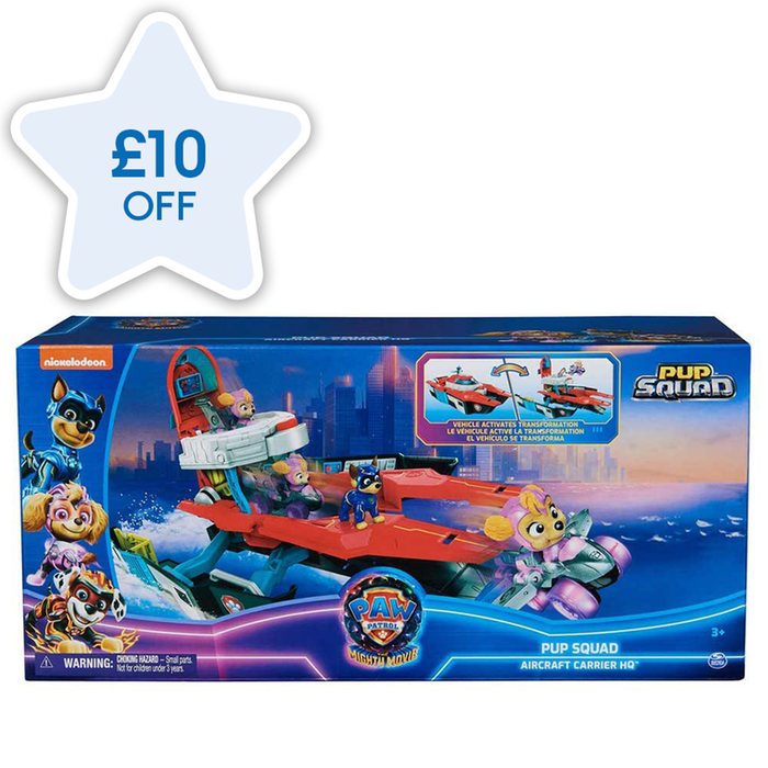 Paw Patrol The Mighty Movie Pup Squad Air Craft Carrier HQ Playset