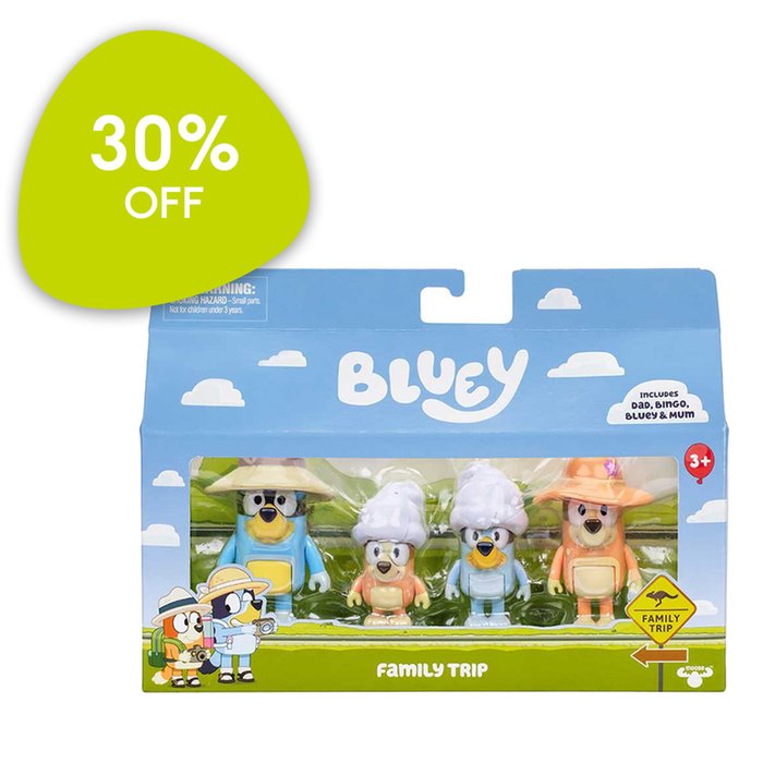 Bluey Heeler Family Trip Figure 4 Pack