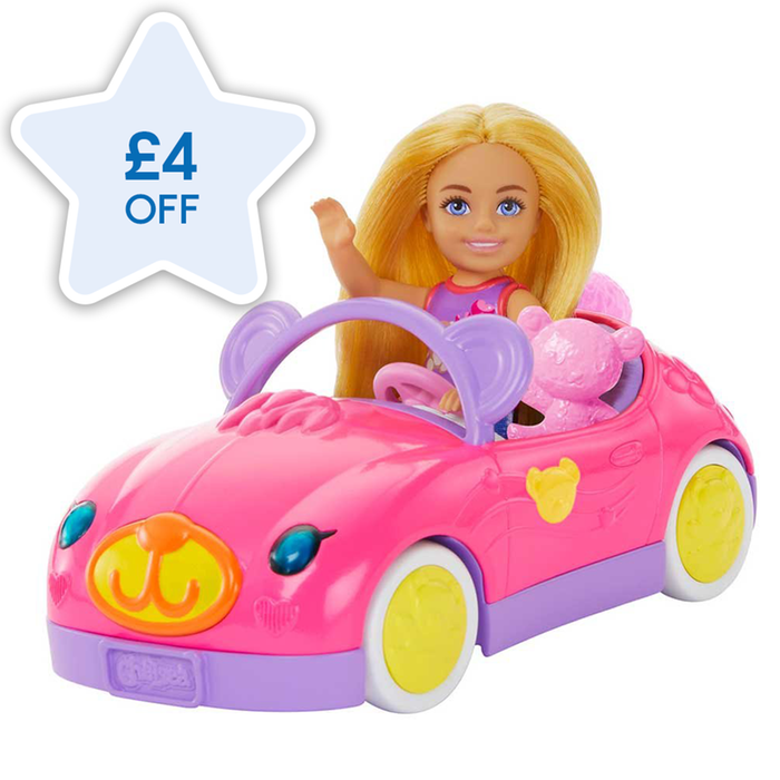 Barbie Chelsea Pink Teddy Car and Doll Playset