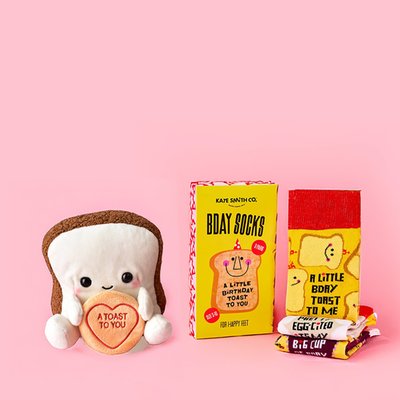 Toast To You Plush and Socks Gift Set