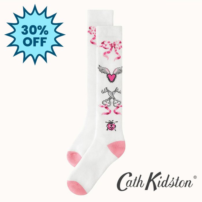 Cath Kidston Pretty Heart Print Socks