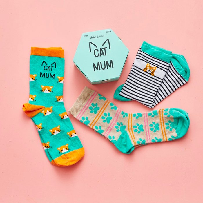 Cat Mum Adults 3pk Socks