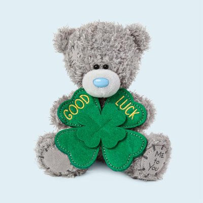 Tatty Teddy 14cm 'Good Luck' Four Leaf Clover Bear