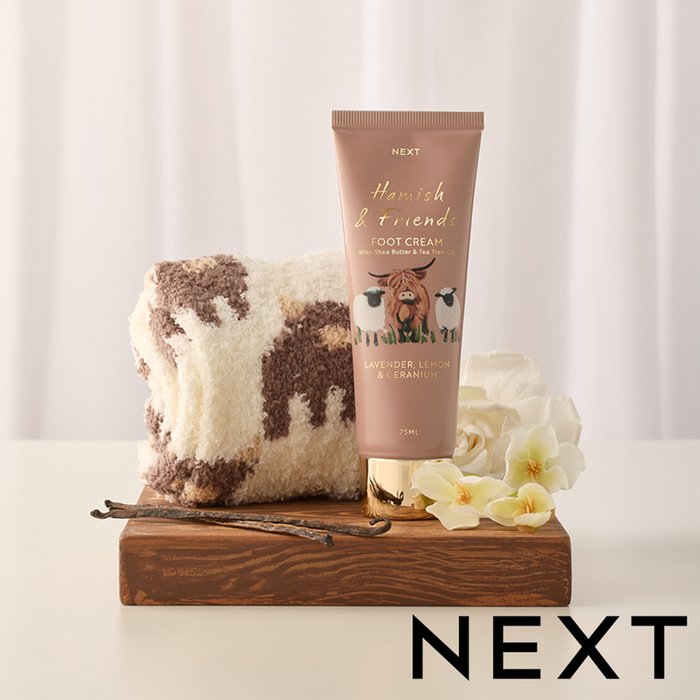 NEXT Hamish The Highland Cow Foot Cream & Cosy Sock Gift Set